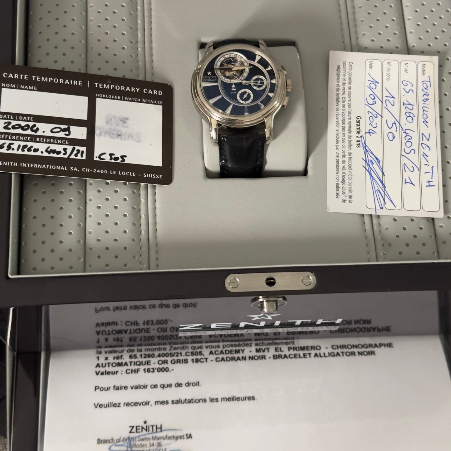 2006 Zenith El Primero Chronomaster Tourbillon White Gold | 65.1260.4005/21.C505 | Full Set