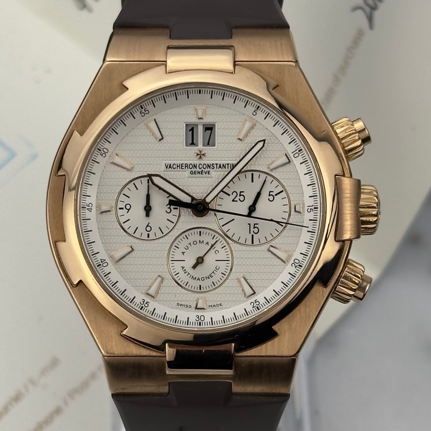 2013 Vacheron Constantin Overseas Chronograph Rose Gold | 49150/000R-9454 | Papers