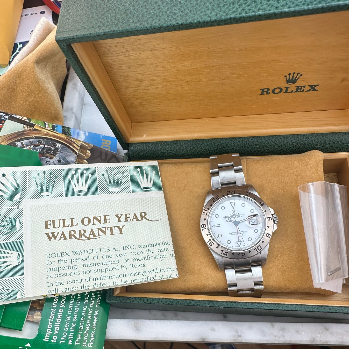 2001 Rolex Explorer II 16570 White Dial | Full Set