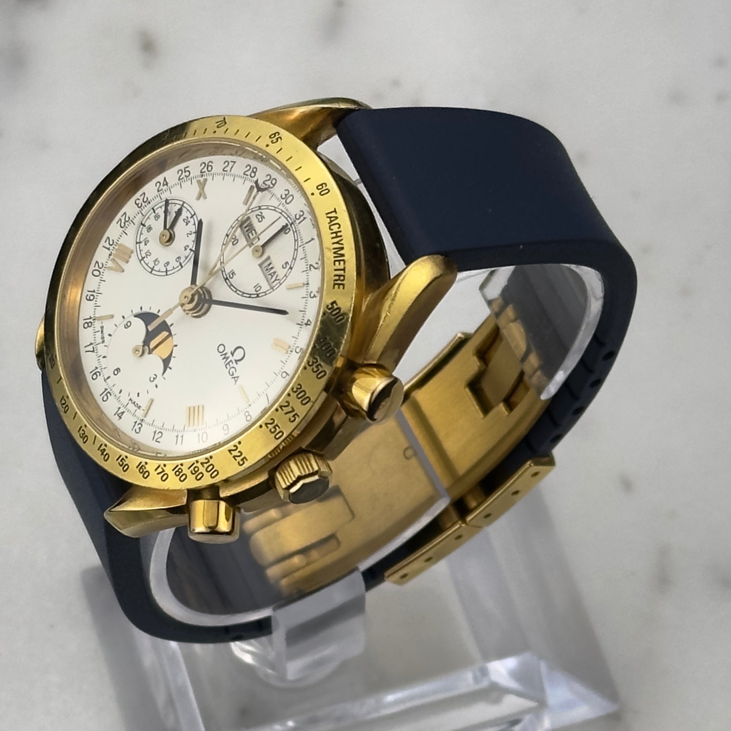 Early 90's Omega Triple Calendar Chronograph Yellow Gold | 175.0034