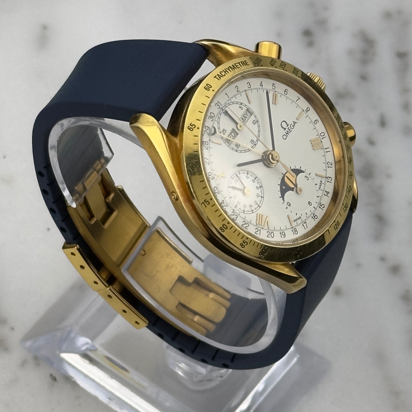 Early 90's Omega Triple Calendar Chronograph Yellow Gold | 175.0034