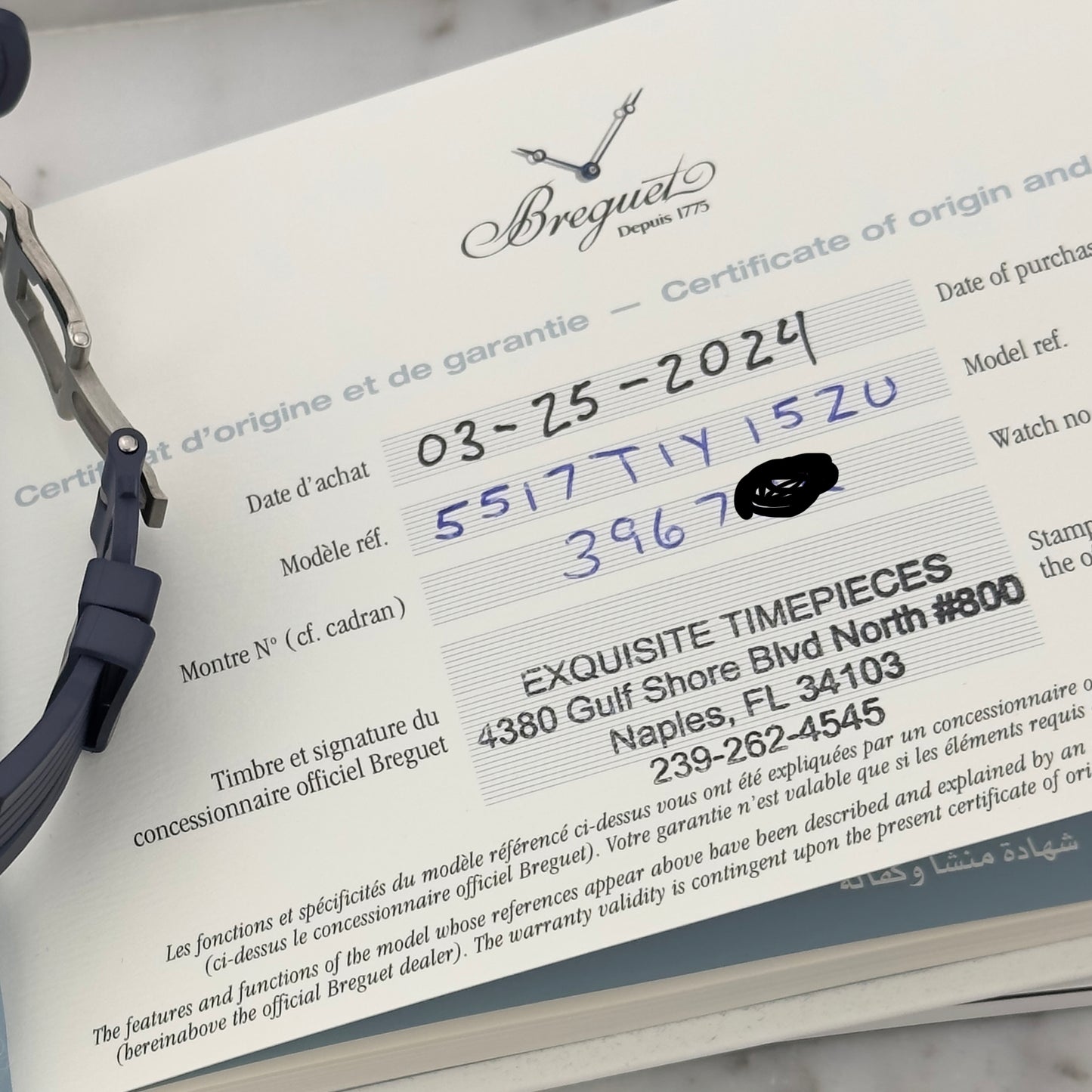2024 Breguet Marine 5517 Blue | 5517TI | Full Set