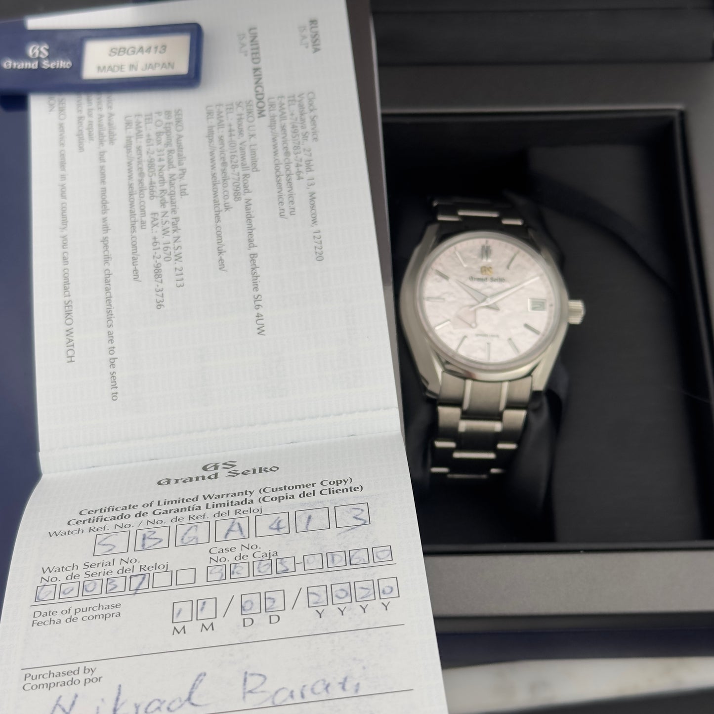 2020 Grand Seiko Shunbun | SBGA413 | Full Set
