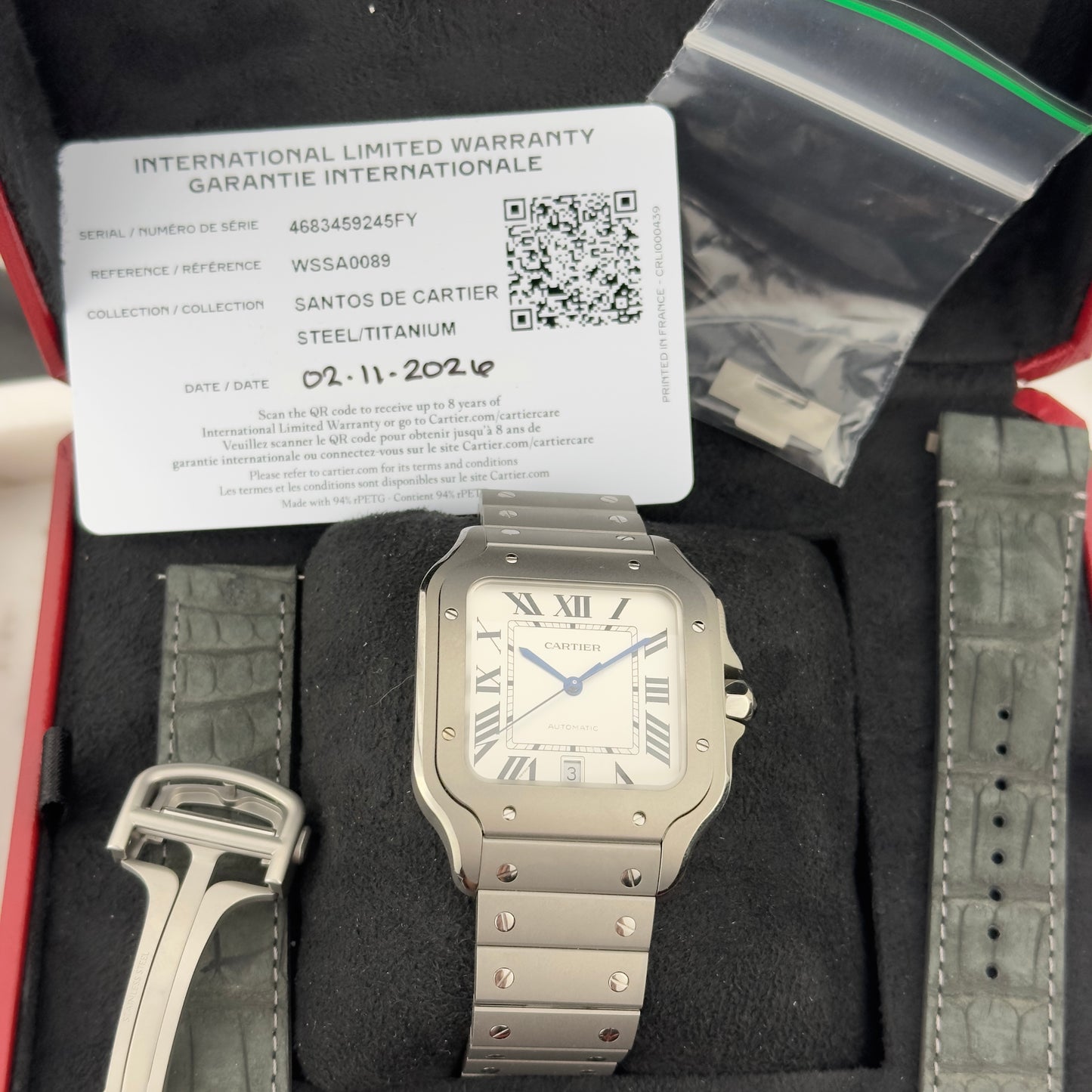 2026 Cartier Santos de Cartier Large Titanium | WSSA0089 | Full Set