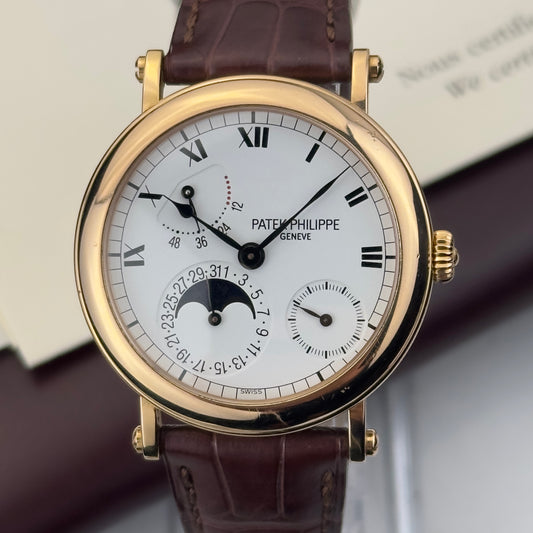 2001 Patek Philippe Power Reserve Moonphase Officer's Watch | 5054R | Full Set