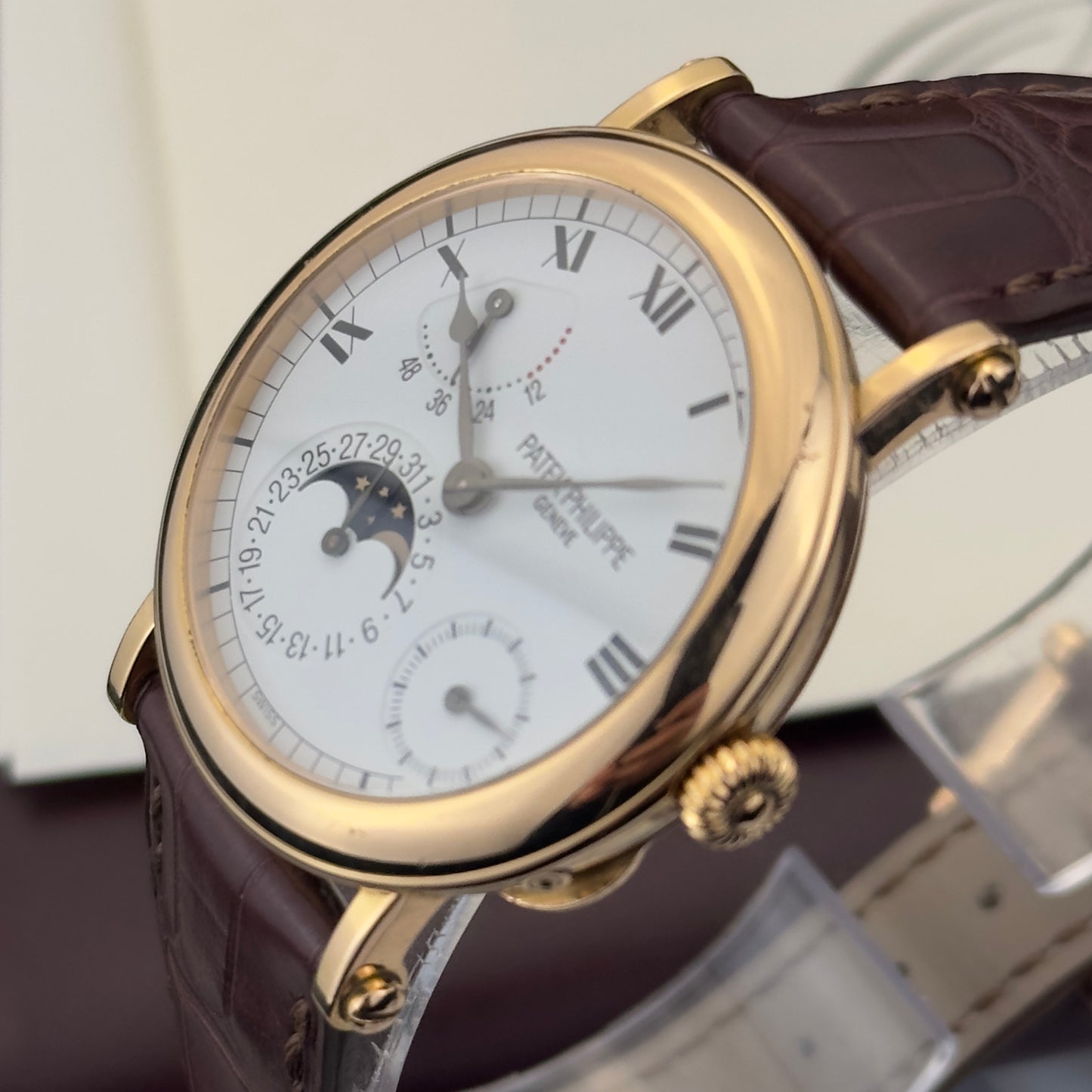 2001 Patek Philippe Power Reserve Moonphase Officer's Watch | 5054R | Full Set