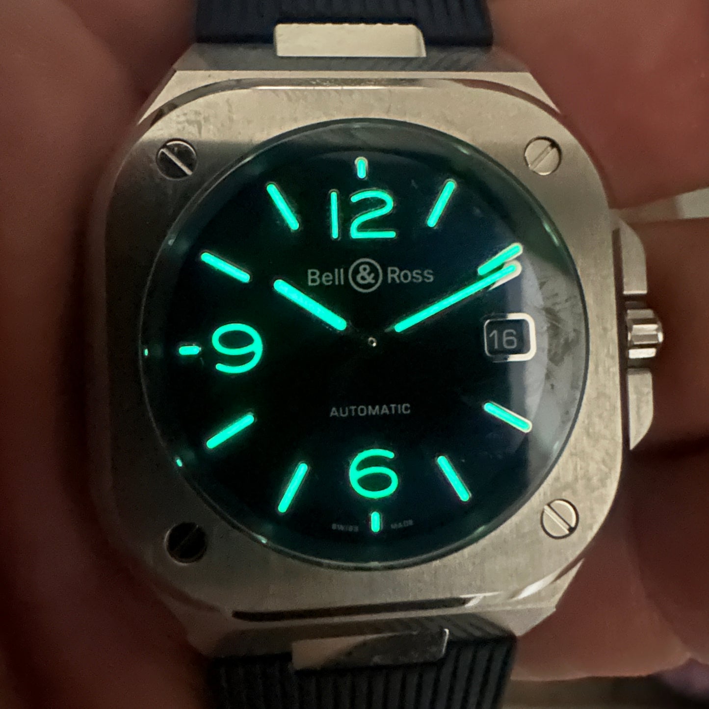 Bell & Ross BR05 Blue Dial Rubber Strap | BR05A-BLU-ST/SRB | Box & Papers