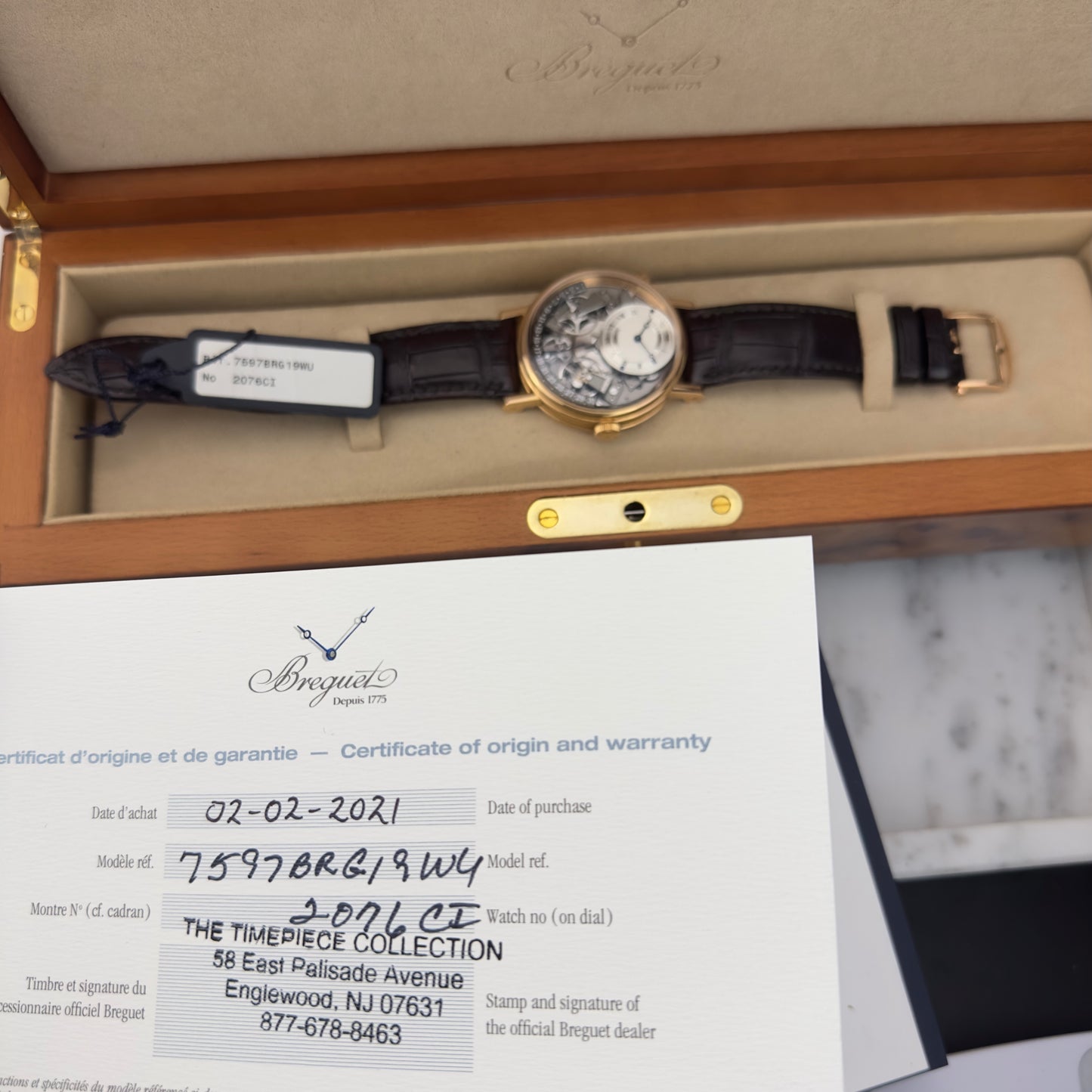 2021 Breguet Tradition Retrograde Date | 7597BR/G1/9WU | Full Set