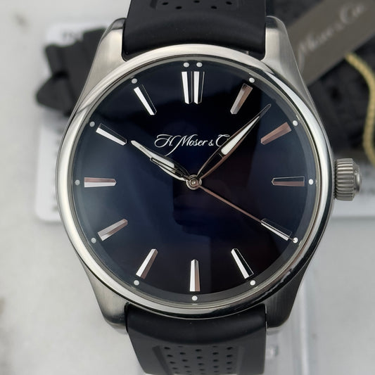 2020 H. Moser & Cie Pioneer Center Seconds Midnight Blue | 3200-1200 | Full Set
