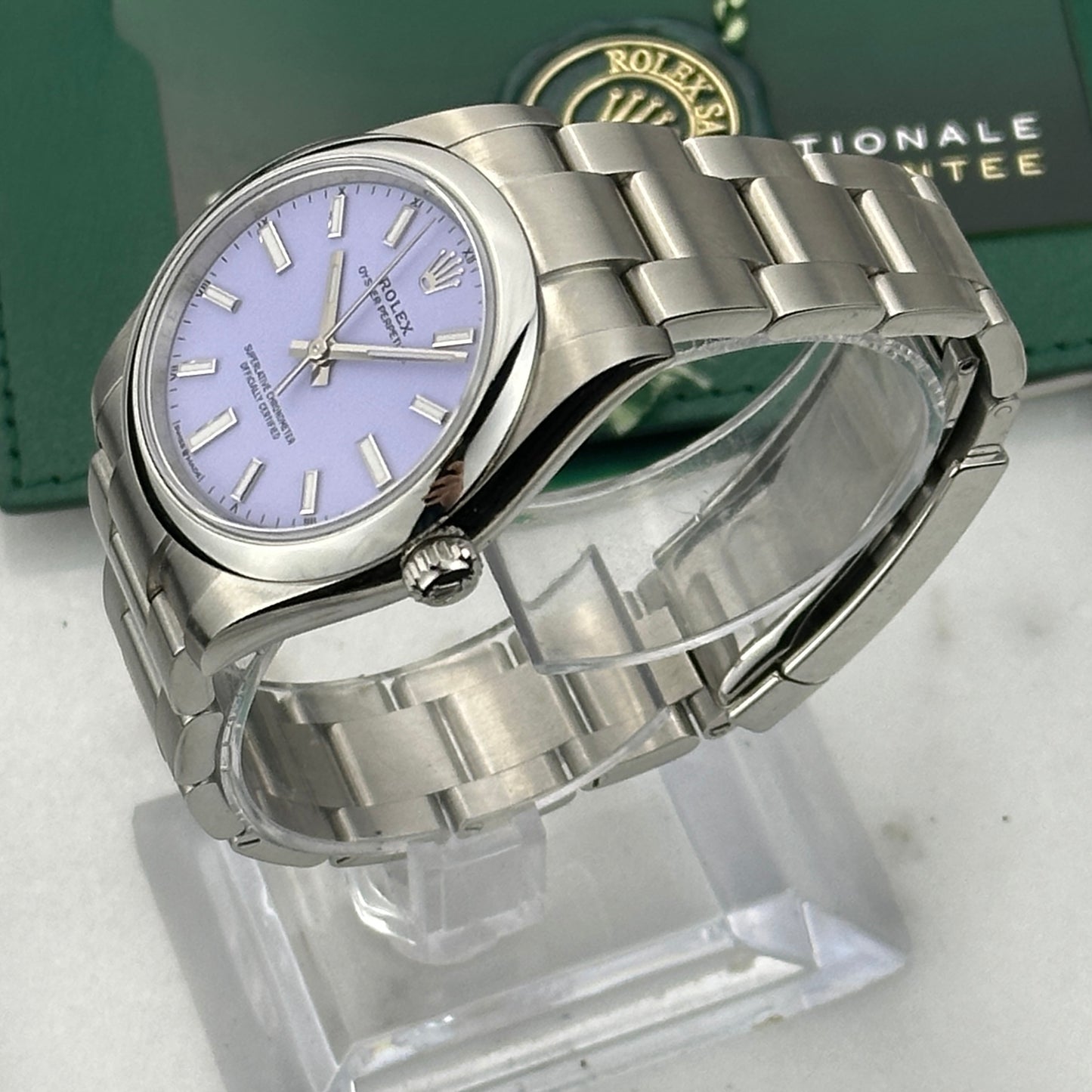 2025 Rolex Oyster Perpetual 34 Lavender Dial | 124200 | Full Set