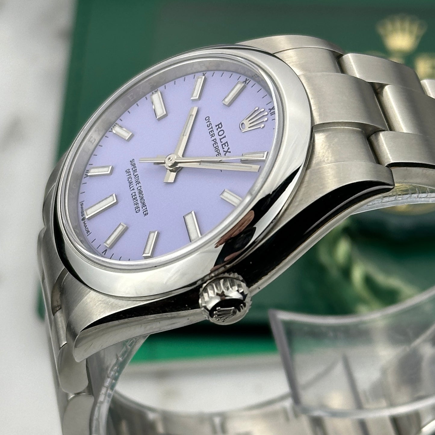 2025 Rolex Oyster Perpetual 34 Lavender Dial | 124200 | Full Set