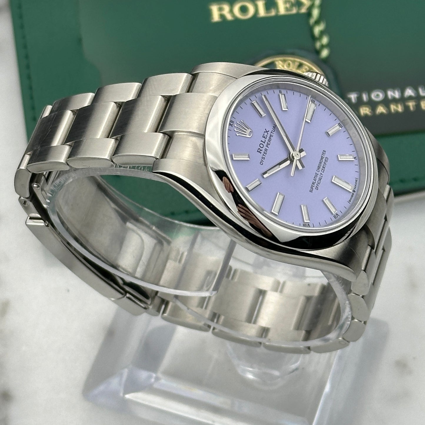 2025 Rolex Oyster Perpetual 34 Lavender Dial | 124200 | Full Set