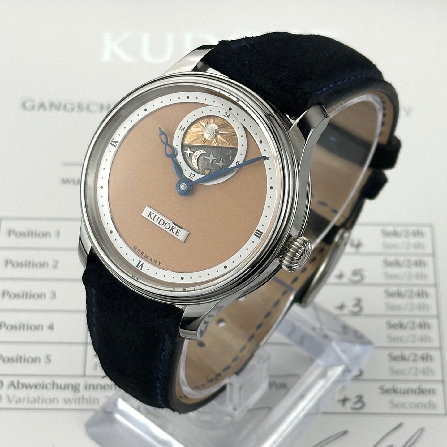 Kudoke 2 Salmon Dial, Fully Engraved Movement | Watch, box, certificate