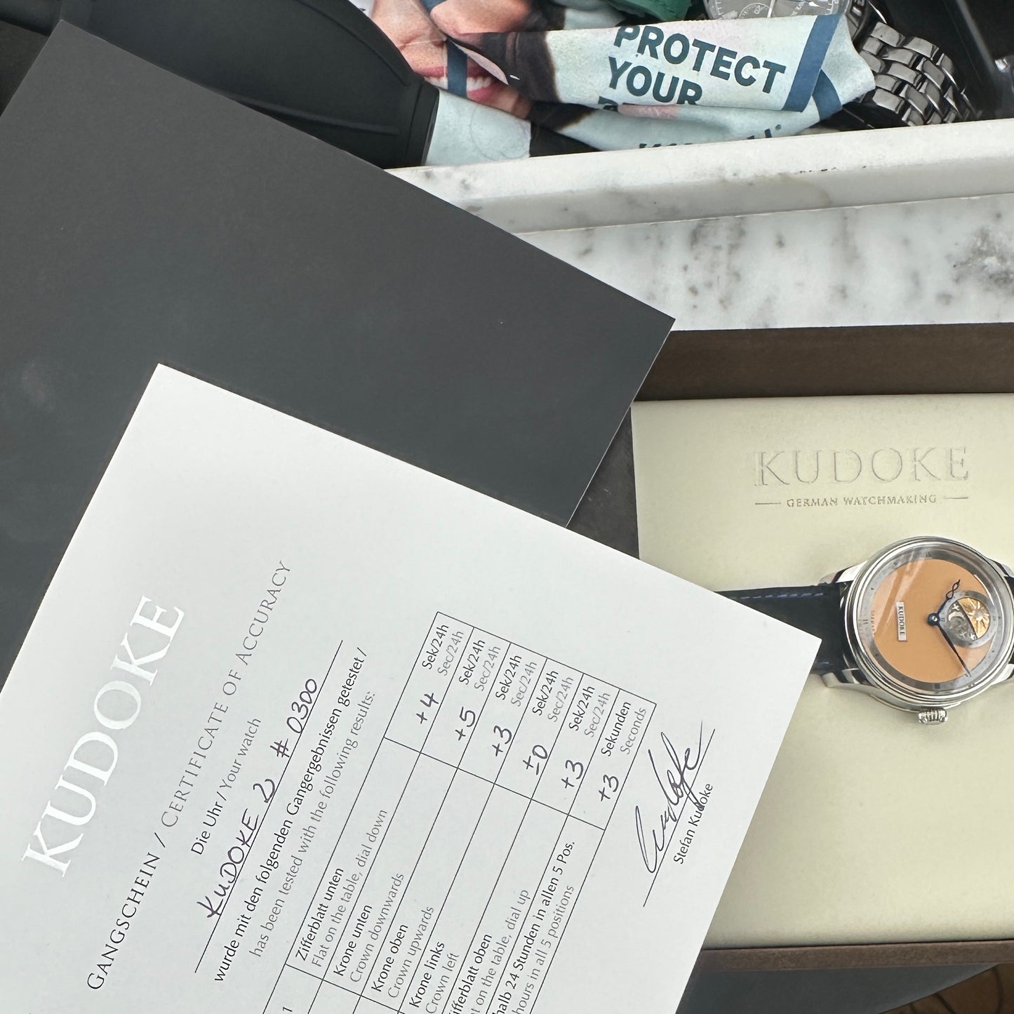 Kudoke 2 Salmon Dial, Fully Engraved Movement | Watch, box, certificate