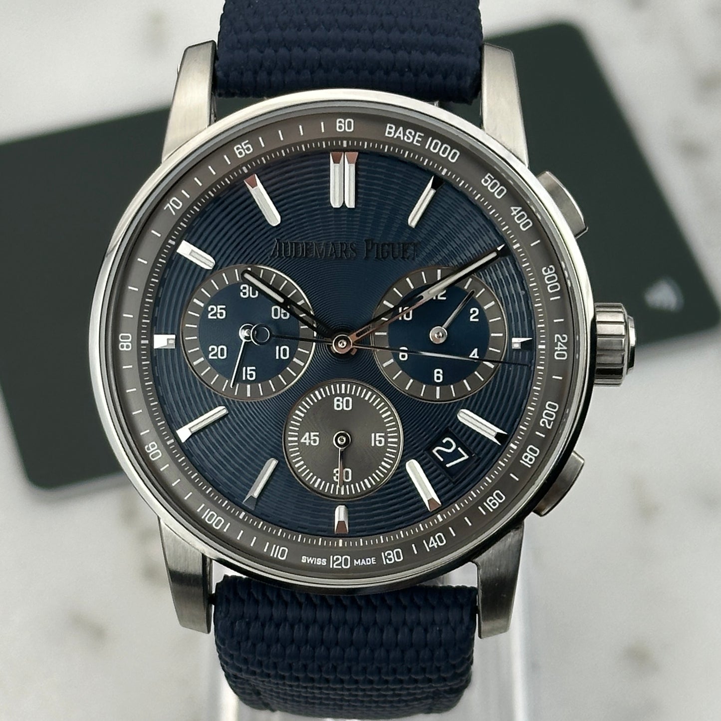 2023 Audemars Piguet Code 11.59 Chronograph Blue Dial | 26393ST.OO.A348KB.01 | Card