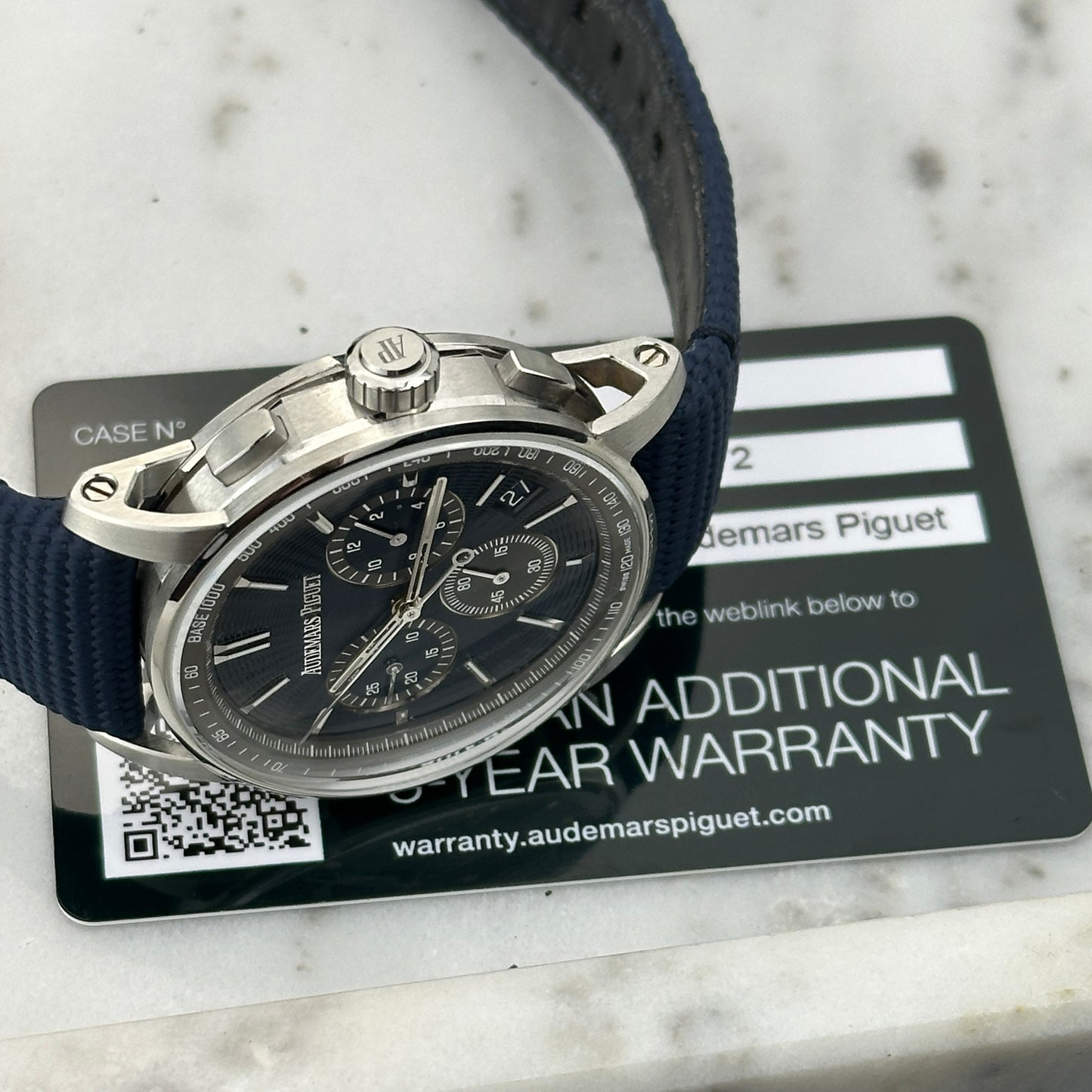 2023 Audemars Piguet Code 11.59 Chronograph Blue Dial | 26393ST.OO.A348KB.01 | Card