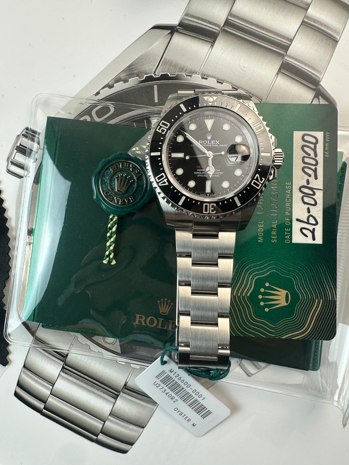 2020 Rolex Sea-Dweller 126600, full kit minus box