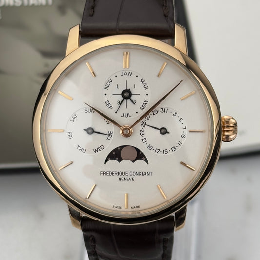 Frederique Constant Slimline Perpetual Calendar Rose Gold | FC-775X4S9 | Full Set