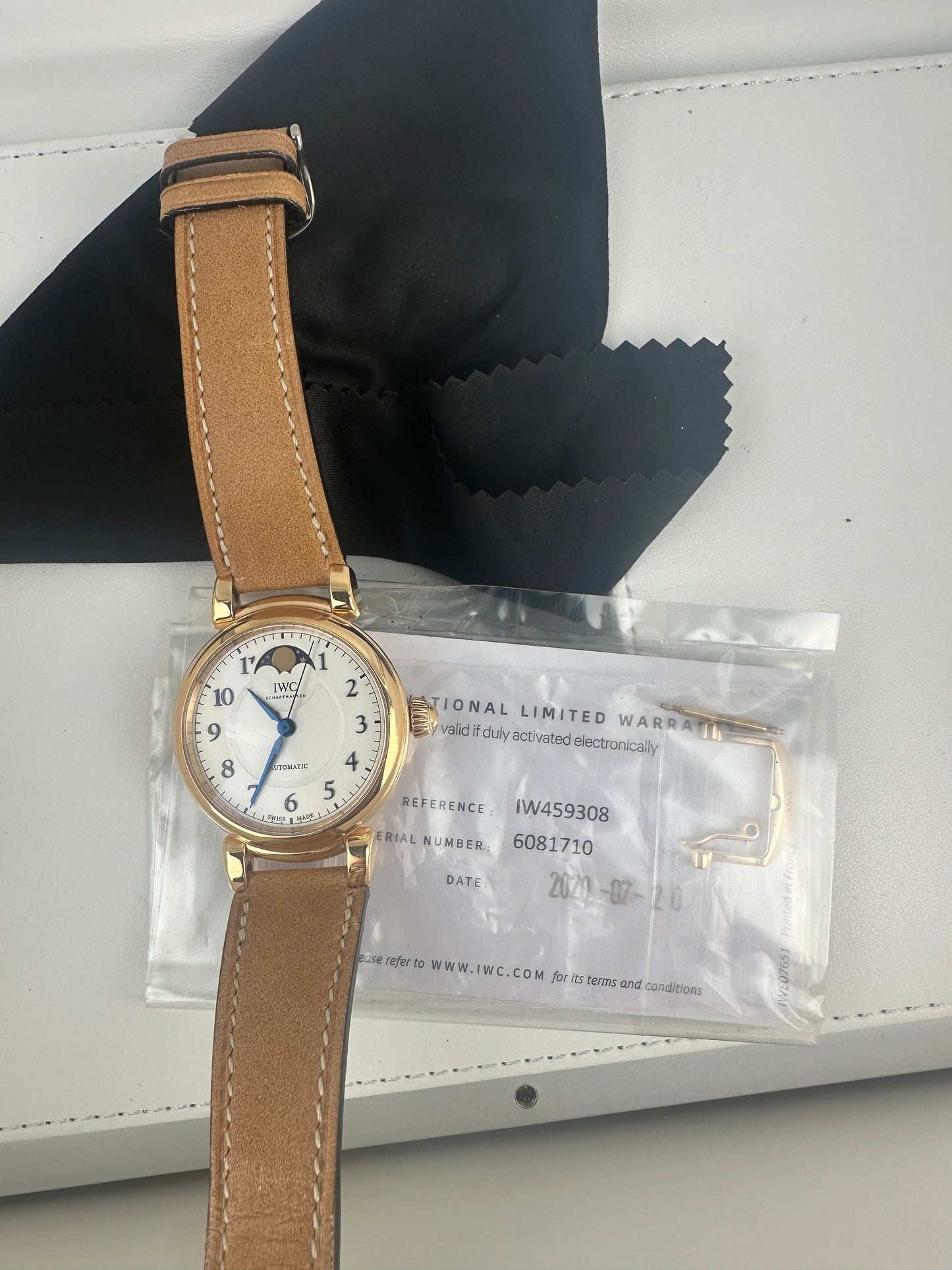 2020 IWC Da Vinci Moonphase 459308, full kit minus strap