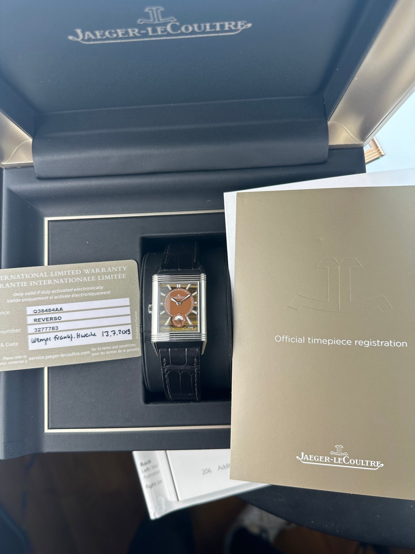 2019 Jaeger-LeCoultre Reverso Duoface Tiger's Eye Special Edition, full kit