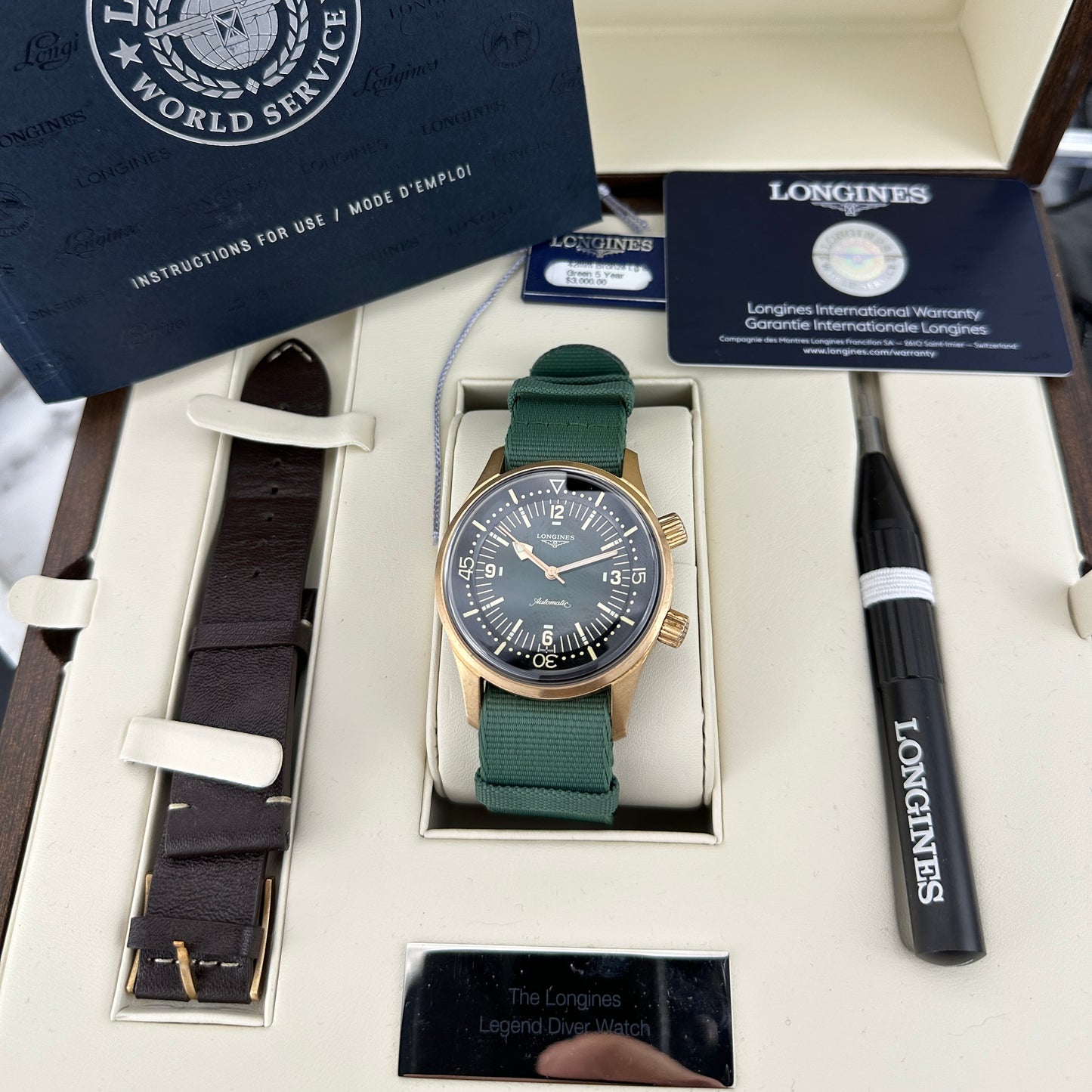 Longines Legend Diver Bronze | L3.774.1.50.2 | Full Set