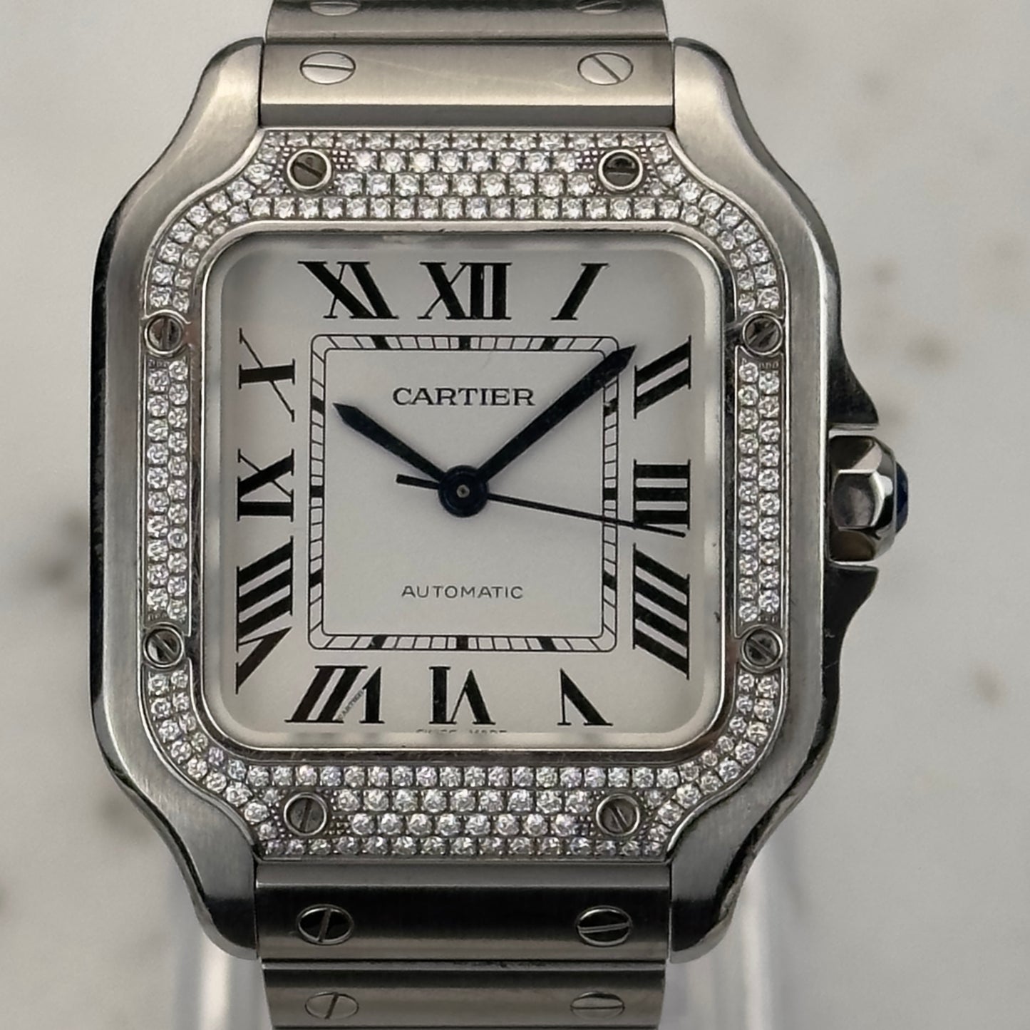 2022 Cartier Santos Diamond Bezel Medium | W4SA0005