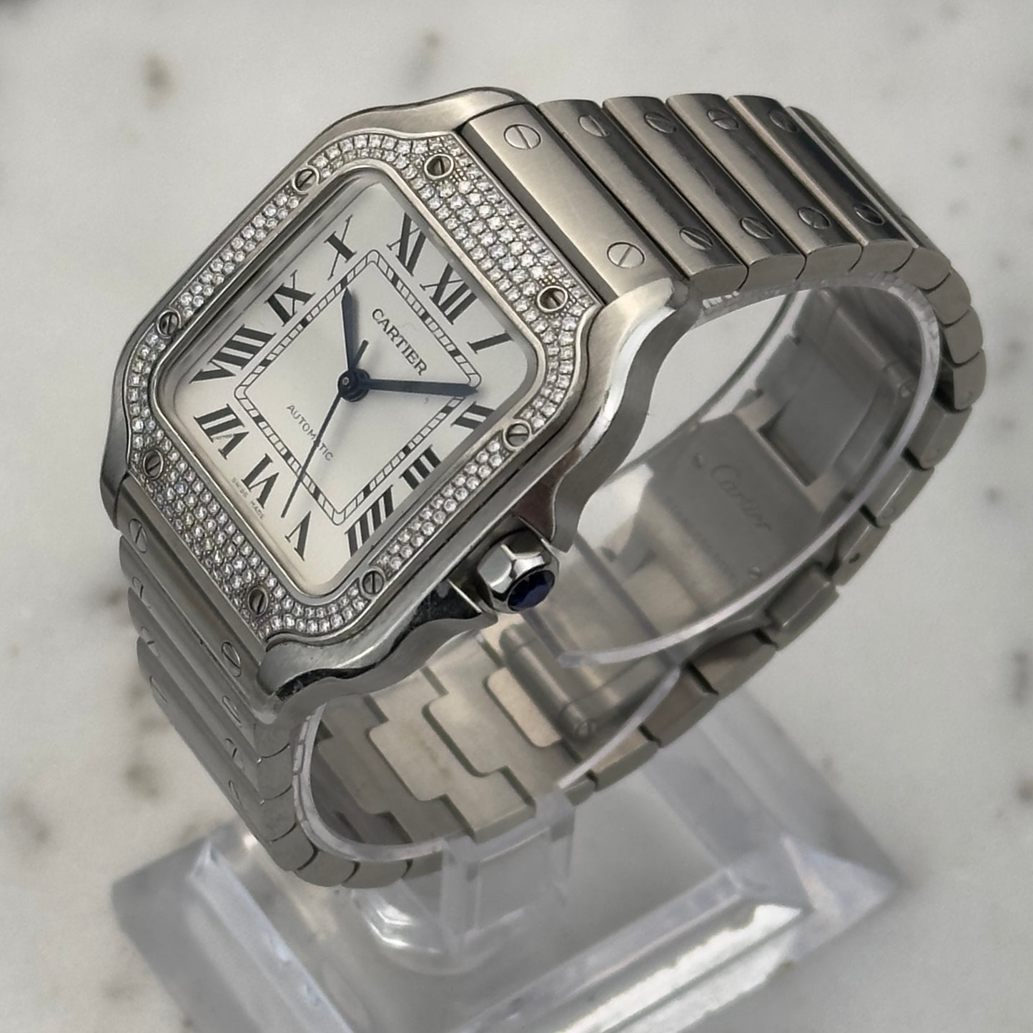 2022 Cartier Santos Diamond Bezel Medium | W4SA0005