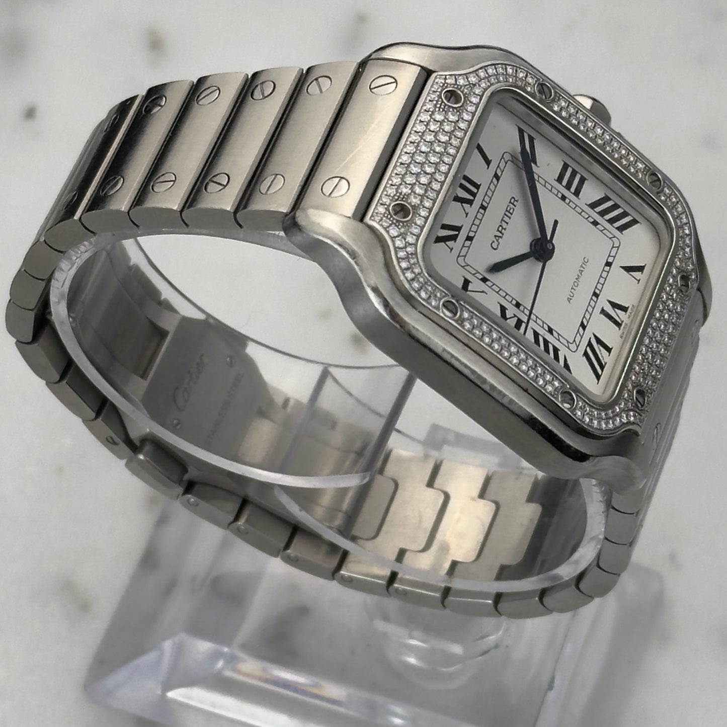2022 Cartier Santos Diamond Bezel Medium | W4SA0005