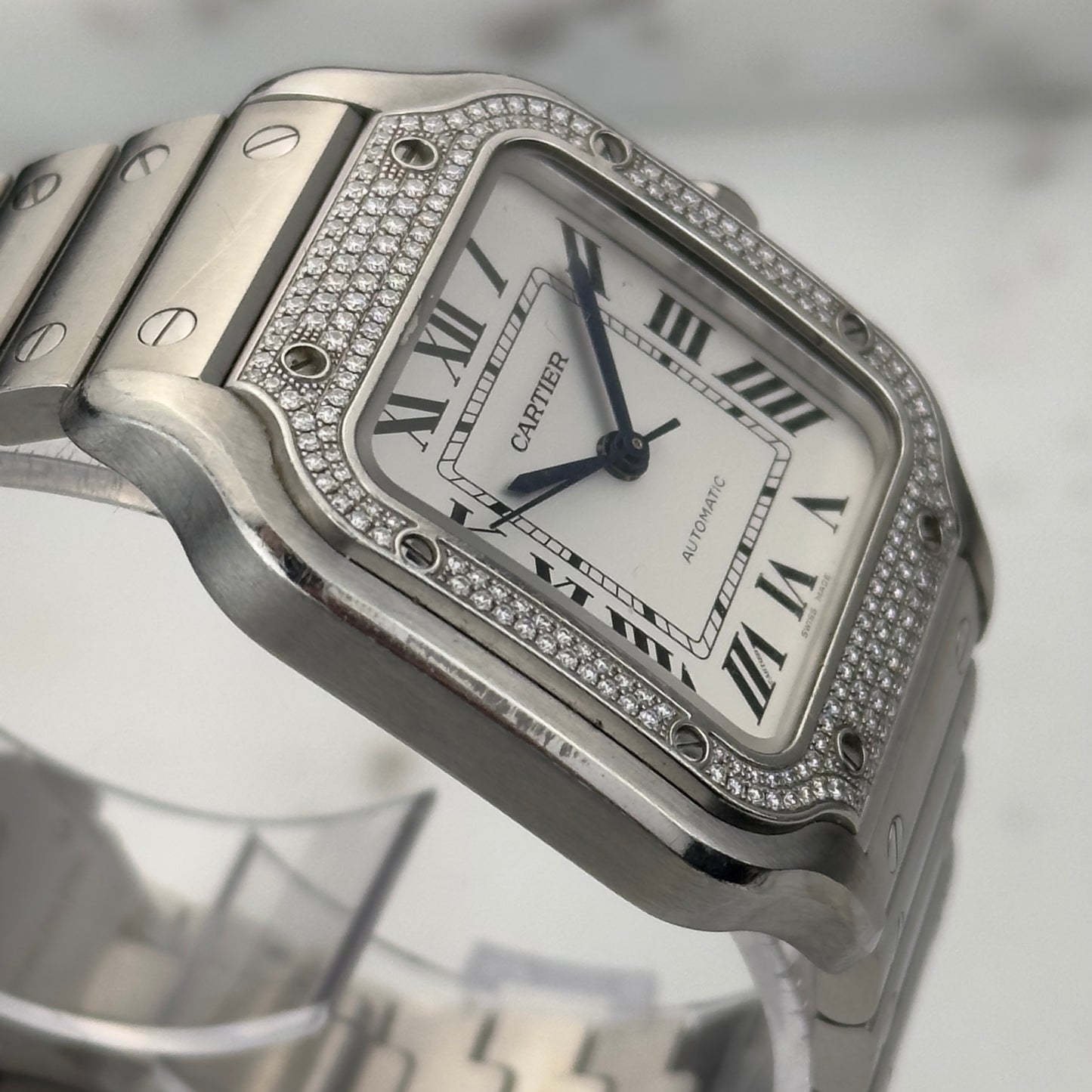2022 Cartier Santos Diamond Bezel Medium | W4SA0005