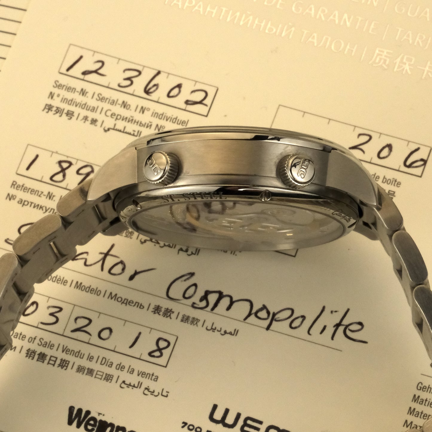 2018 Glashütte Original Senator Cosmopolite Silver | 1-89-02-03-02-61 | Full Set
