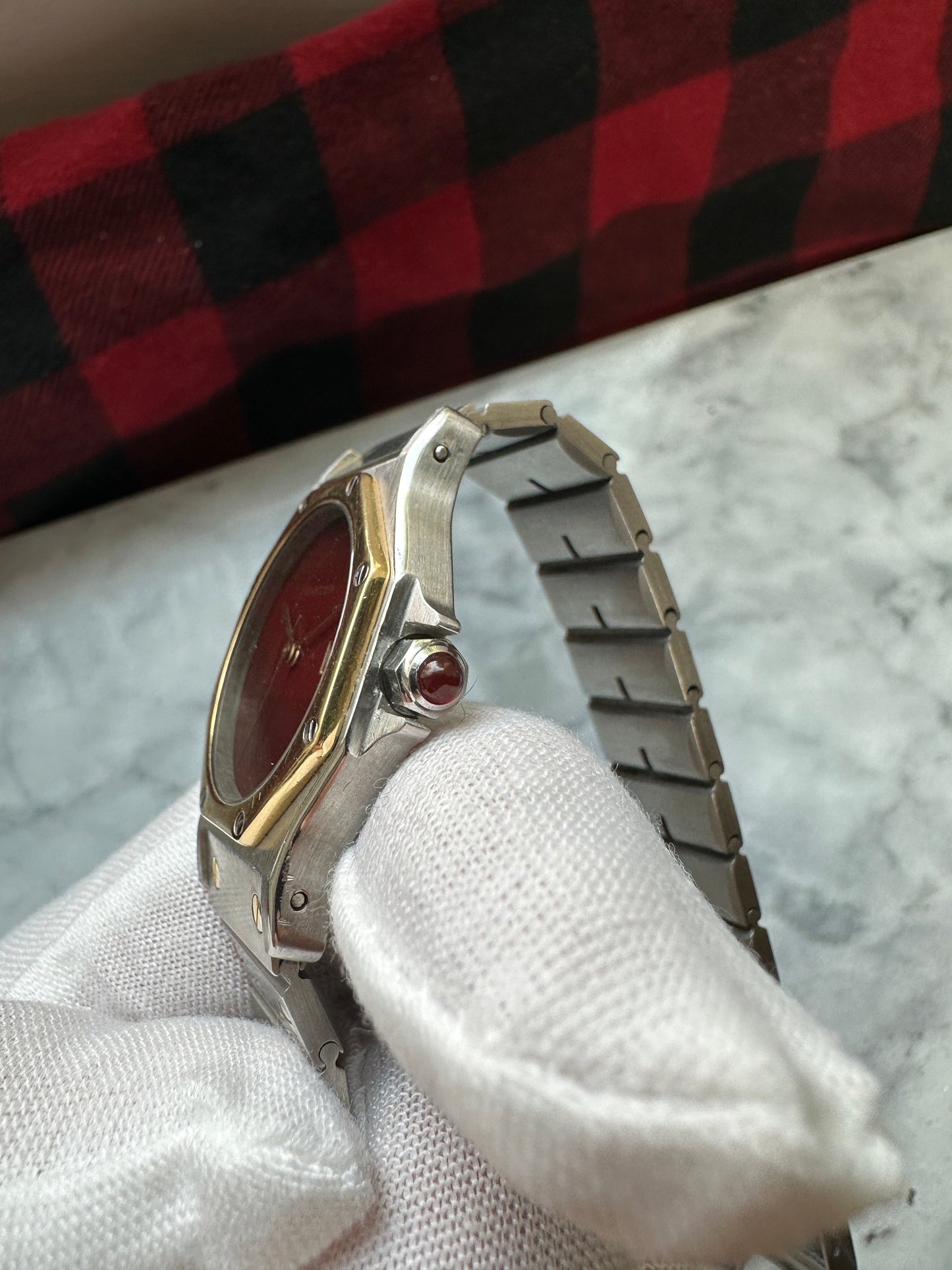 Rare Burgundy Dial Cartier Santos 2966