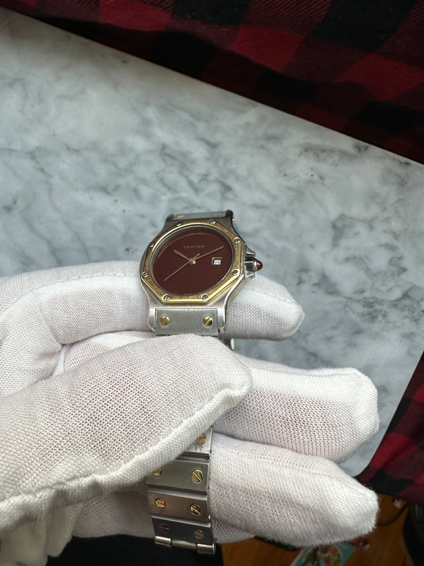 Rare Burgundy Dial Cartier Santos 2966